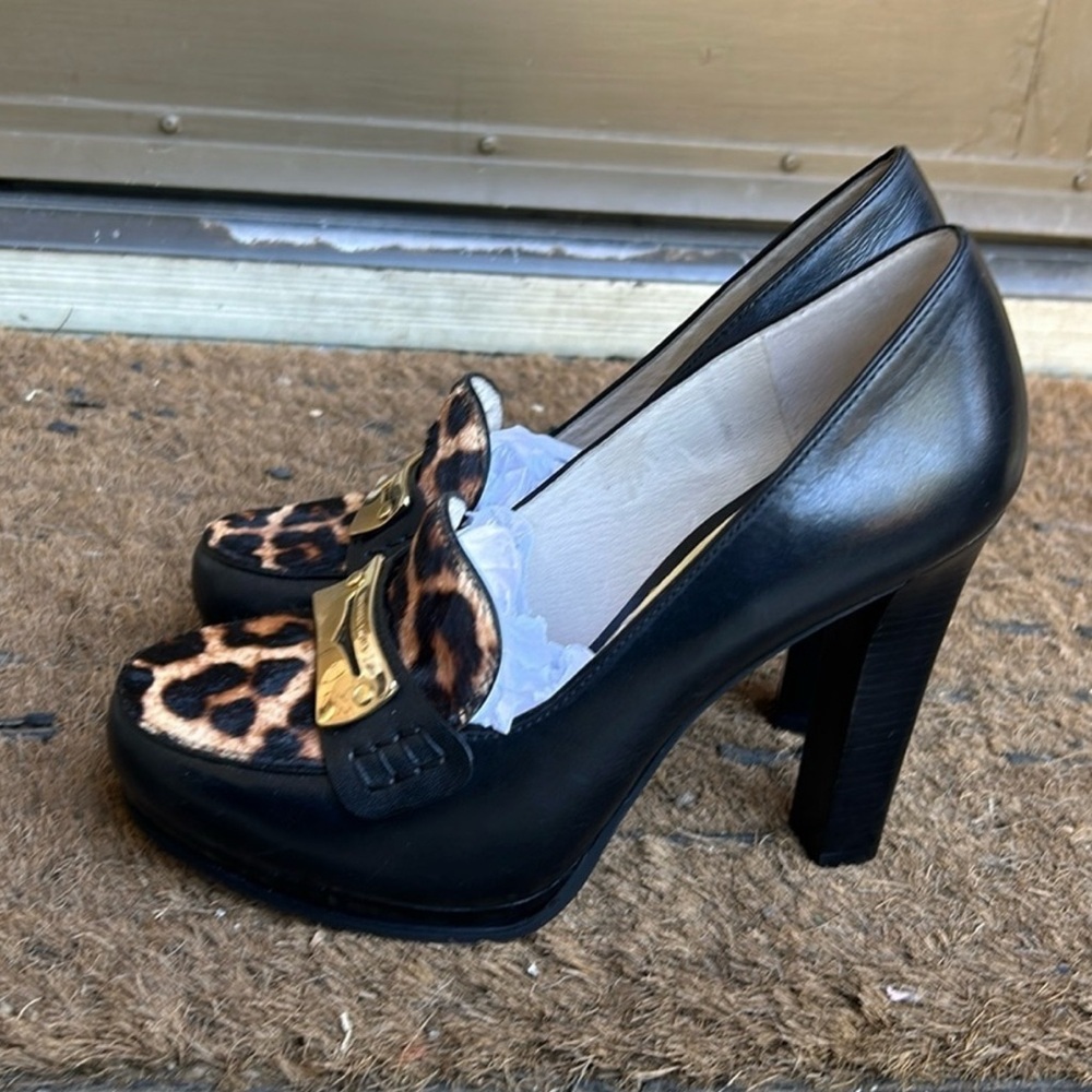 MICHAEL Michael Kors Black and Leopard Heels